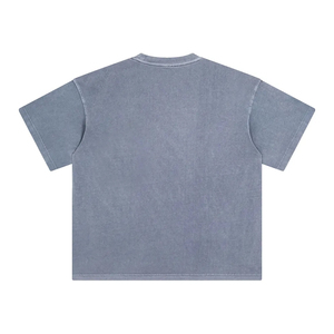 Camiseta Corta Personalizable para Hombre, de Peso Pesado, Cuello Redondo Oversize, Corte Holgado, Manga Corta, Tejido Liso, Lavado Ácido - Product Image 2