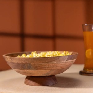 Tazón de Madera Hecho a Mano, Diseño Minimalista, Acabado Natural Sin Recubrimiento, para Servir Comida en Fiestas - Product Image 3