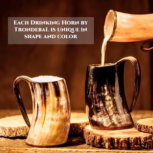 Traditional Viking Horn <b>Mug</b> Double Wall Eco-Friendly Handcrafted Tankard Drinkware <b>Mug</b> from Indian Supplier - Product Image 4