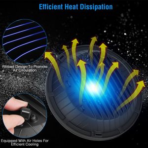 2 Pezzi Faro LED Rotondo da 7 Pollici 75W con 3500LM Halo DRL Abbaglianti e Anabbaglianti per Jeep Wrangler TJ JK CJ H4 H13 Adap - Product Image 6