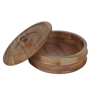 Wooden Classic Roti Chapati Box Multipurpose Wooden Casserole Hot Pot Designer Roti Box From India handicraft - Product Image 1
