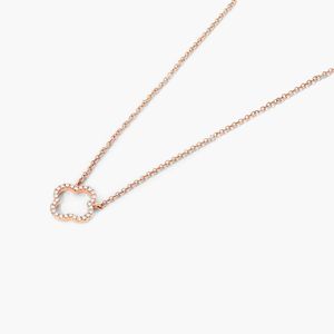 Collar con Colgante de Trébol de la Suerte con Diamante Cultivado en Laboratorio, Corte Brillante, Oro Blanco de 14K, Certificado IGI, Joyería de Lujo para Compromiso de Mujer - Product Image 2