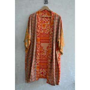 ชุดกิโมโนผ้าไหมยาวสำหรับผู้หญิง ชุดนอนดีไซน์หรูสไตล์โบโฮ ทรงพลิ้วไหว - Product Image 1