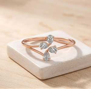 Anillo de Compromiso con Diamante Cultivado en Laboratorio de 1 Quilate, Corte Pera, Engaste de 3 Puntas, Oro de 10K, 14K o 18K, Certificado IGI, para Mujer - Product Image 3