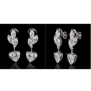 ต่างหูเพชรทรงหัวใจดีไซน์โดดเด่น โรแมนติก ประดับเพชรแล็บโกรว์ ตัวเรือนทองคำ ราคาสุดคุ้ม - Product Image 6