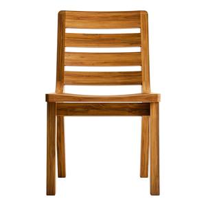 Silla de Comedor Moderna y Sostenible de Madera de Teca con Listones, Silla Ergonómica de Madera Maciza para Restaurante, para Uso en Interiores, Exteriores, Jardín y Patio - Product Image 3