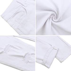 2025 pantalones vaqueros ajustados rasgados de cintura alta para mujer Y2K pantalones vaqueros de tobillo destruidos Slim Fit elástico desgastado estilo recto - Product Image 2