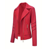 Veste de moto pour femme en peau de mouton véritable, personnalisable, confortable, respirante, imperméable, écologique, en toile de coton