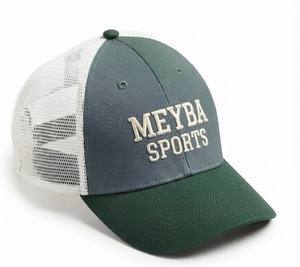 Casquette Trucker MEYBA SPORTS bicolore à 6 panneaux en maille, broderie 3D, logo personnalisé, réglable, visière incurvée, respirante, unisexe - Product Image 4