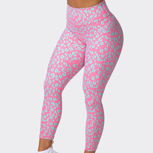 Leggings de Compresión Transpirables con Estampado de Leopardo, Cintura Media, Sin Costuras, con Logotipo Personalizado, de Satén Vintage, Leggings Elásticos de Alta Calidad para Mujer - Product Image 4