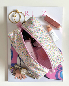 2026 Manual Quilted Cloth Makeup <b>Bag</b> Custom Color Floral Pattern Cosmetic Pouches Open Closure <b>Bags</b> - Product Image 5