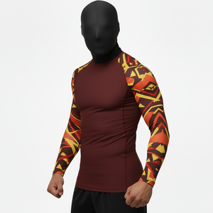 Rashguard OEM ODM Rash Guard Men Sublimation Printed Bjj Rash Guard Gym Training <b>Shirt</b> <b>Compression</b> <b>Shirts</b> MMA Top - Product Image 6