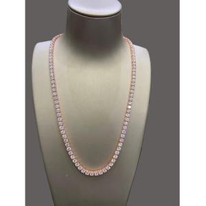 AMBER JEWELS Collar de Plata 925 con Baño de Rodio y Moissanita, Estilo Cubano, Lujo Hip Hop, Unisex, para Mujer, Certificado IGI, para Boda - Product Image 2