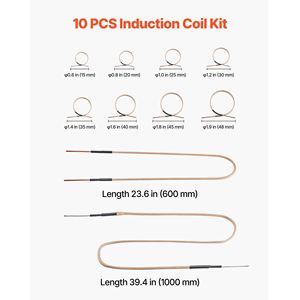 10 pz. Kit Bobina a Induzione Magnetica per Mini Riscaldatore, Induttore a Lunga Durata, Accessori Termici per Tubi di Scarico - Product Image 2