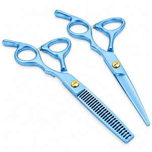 Black Matte Custom Logo Stainless Steel Right-Handed Sharp Blade Tip Professional Barber <b>Hair</b> Cutting and Thinning Scissor Set - Product Image 6