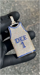 CONCEPTION Joyería para Hombre y Mujer, Cadena de Cuerda con Colgante Grande DEE Jersey 1, Acabado en Oro 9k 10k 14k 18k, Plata 925 Iced, con Sello - Product Image 4