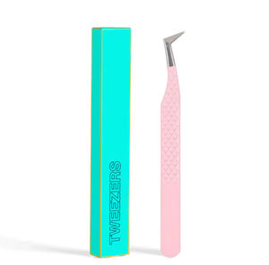 Ensemble de pinces à cils rose pour volume, en acier inoxydable de qualité chirurgicale, sans rouille, à pointe fine, antistatiques, outils de pose et de coiffage d'extensions de cils - Product Image 2