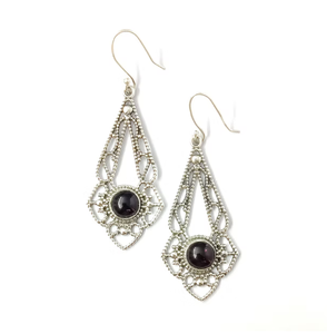 Boucles d'oreilles pendantes en onyx noir et argent sterling 925, faites à la main, avec pierres précieuses, bijoux classiques et élégants, cadeau - Product Image 2