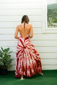 Colección de verano Elegante Tie-Dye Long Maxi Dress Mangas Elegante Beach Look Spaghetti Strips Sweet Sun Style Precios al por mayor - Product Image 3