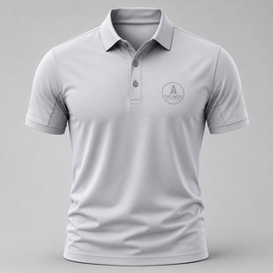 <b>Mens</b> <b>White</b> Performance <b>Polo</b> Shirt Custom Logo Short Sleeve Golf Tennis Sportswear Breathable Athletic Uniform - Product Image 1