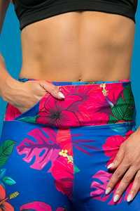กางเกงโยคะเอวสูงลายดอกไม้และลายหัวกะโหลก ผ้ายืดสี่ทิศทาง น้ำหนักเบา ผลิตจากผ้าสแปนเด็กซ์/ไนลอน สำหรับผู้หญิง - Product Image 5