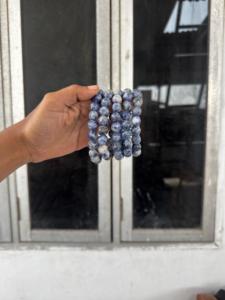 sodalite stone 10mm Beaded <b>Bracelet</b> Crystal <b>Healing</b> Gemstone Reiki Chakra Meditation Jewelry Gift From Gujarat - Product Image 3