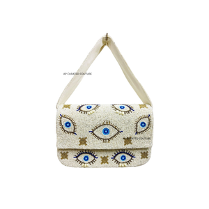 Bolso de hombro bohemio con cuentas, bordado negro, correa única, bolso de mano para mujer, diseño artesanal con cuentas de semillas, bolsos de hombro personalizados - Product Image 2