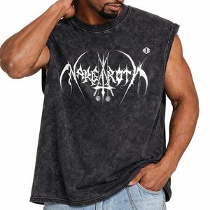 เสื้อยืดแขนกุดทรงโอเวอร์ไซส์สไตล์วินเทจสุดเทรนดี้สำหรับผู้ชาย ลวดลายกราฟิกแบบย้อมสีเอซิด ผลิตจากผ้าฝ้าย 100% เสื้อกล้ามสตรีทแวร์ รับผลิตตามแบบ OEM จำนวนมาก - Product Image 3