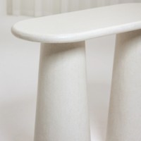 Table console en micro-béton marbré Vandana Lunaris Zenova, design moderne et minimaliste
