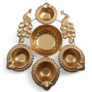 <b>Large</b> Brass Urli Decorative Centerpiece Bowl for Traditional Home Styling Floating Floral Displays and <b>Candle</b> Decor - Product Image 4