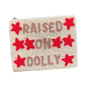 <b>Pink</b> Beaded Cotton Coin Purse with Mahjong Tile Design Hand Embroidered the Glitter Exports <b>Hot</b> Selling Item Mini <b>Bags</b> for Women - Product Image 3