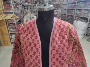 Floral Printed Women's Quilted <b>Jacket</b> Open Front <b>Chinese</b> Style Full Sleeve Warm Winter Outerwear Polyester Fabric GIFT FOR HER - Product Image 2