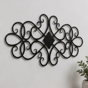 Arte de Pared de Hierro, Diseño Decorativo en Espiral, Adorno de Pared de Metal Negro para Decoración del Hogar, Estilo Antiguo, Artesanía Soldada - Product Image 3
