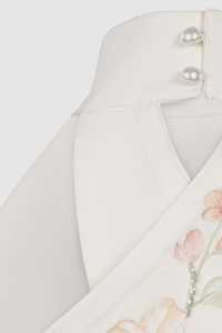 Chemise en tricot à col rond pour femme, bleu clair, à manches courtes, couleur unie, fermeture éclair sur le devant, coupe ample, décontractée, pour le printemps et l'été - Product Image 3