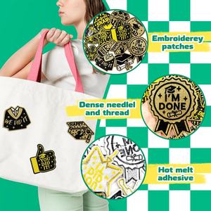 Écussons brodés personnalisés pour vêtements, sacs, casquettes, chapeaux – Logo d'usine thermocollant - Product Image 1