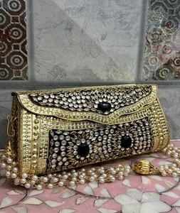 Stone Resin <b>Bags</b> & Kundan Resin <b>Clutch</b> Designer Shoulder Fashion Women Lady <b>Bags</b> <b>Green</b> Marble - Product Image 5