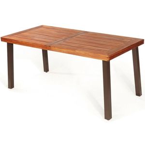 <b>Rustic</b> Outdoor <b>Dining</b> <b>Table</b> Rectangular Acacia <b>Wood</b> Furniture Weather-Resistant and Stylish - Product Image 1