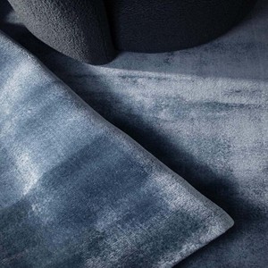 Tapis uni bleu épais de 14 mm, tissé à la main, moderne, luxueux et doux, pour la décoration du salon et de la chambre. - Product Image 6