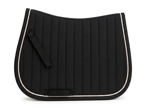 Tapis de selle d'équitation noir pour chevaux anglais, respirant, matelassé, absorbant les chocs et évacuant l'humidité - Product Image 2
