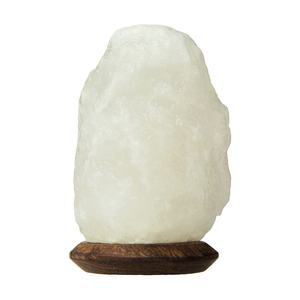 Lámpara de Sal del Himalaya de Cristal Blanco OEM, Forma Natural, 1.8 a 2.5 Kg, Base de Madera, Artesanía Natural - Product Image 2