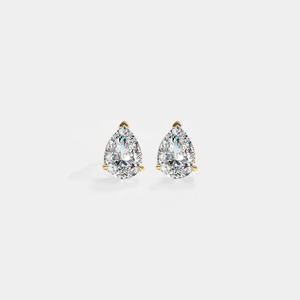 Classic IGI Certified VVS2 Minimalist 2CT Pear Diamond Lab Created Diamond 18K White Gold Solitaire Stud <b>Earrings</b> <b>Fine</b> Jewelry - Product Image 2