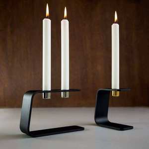 Support à bougies triple moderne en métal, bougeoir artistique en fer pour table à manger, salon, décoration intérieure - Product Image 6