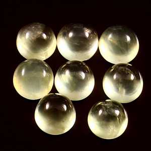 Lote al por mayor de gemas sueltas calibradas de prehnita natural redonda de 6x6 mm con parte trasera plana para fabricación de joyas - Product Image 1