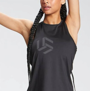 New High Quality Women's Tank <b>Top</b> Polyester Customizable Front Logo Breathable Quick Dry Sleeveless Gym Wear - Product Image 4