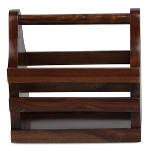 Porte-bouteilles de bière en bois moderne pour 6 bouteilles avec poignée, forme rectangulaire, organisateur de boissons multi-usages, logo personnalisé, haute qualité - Product Image 6