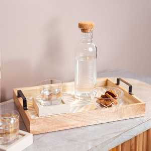 Plateau de service en bois de qualité supérieure, style tendance, rond, toutes tailles, pour restaurant, hôtel, maison, jardin. - Product Image 4