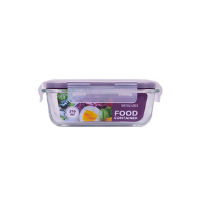 Low MOQ Matsu Rectangular <b>Glass</b> 2-Layer Flexible <b>Food</b> <b>Container</b> with Lid 370ml Microwave Safe Bulk Price - Product Image 5