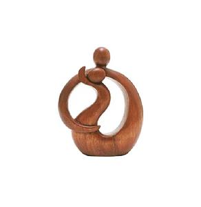 Statue romantique en bois de couple, design abstrait enlacé, décoration artisanale, cadeau pour mariages, anniversaires, sculpture d'art moderne pour la maison - Product Image 1