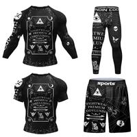 Ensemble de rashguard de combat Codylundin Premium pour hommes, manches longues, compression, entraînement MMA BJJ, vêtements de sport, impression par sublimation, UPF50+