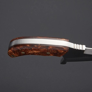 Couteau utilitaire à lame fixe artisanal haut de gamme, manche en bois résine, acier inoxydable de qualité industrielle, personnalisable OEM, pour l'extérieur - Product Image 3